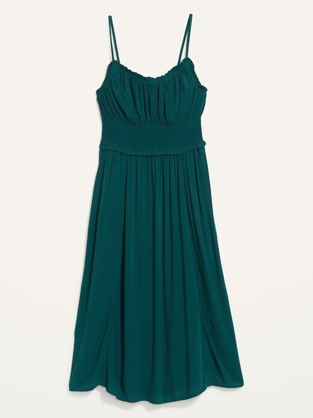 Old Navy Teal Smocked-Waist Midi Dress with Spaghetti Straps - Picture 3 of 4